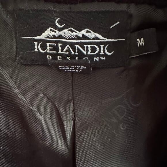 Icelandic Design Red Fair Isle Wool Button Front Cardigan Sweater Size Medium - Picture 3 of 7